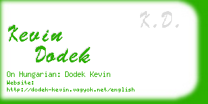 kevin dodek business card